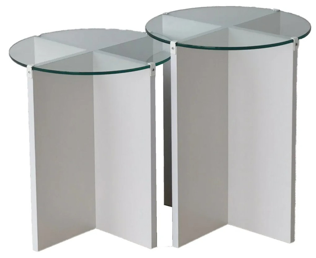 Mesas de Aninhamento Lily – Branco – Diâmetro: 40 cm, Altura: 45 cm/50