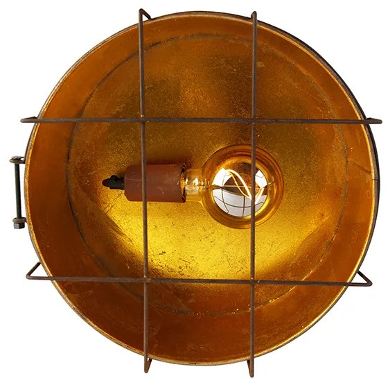 Luminária de teto industrial castanho ferrugem 35 cm - Barril Industrial