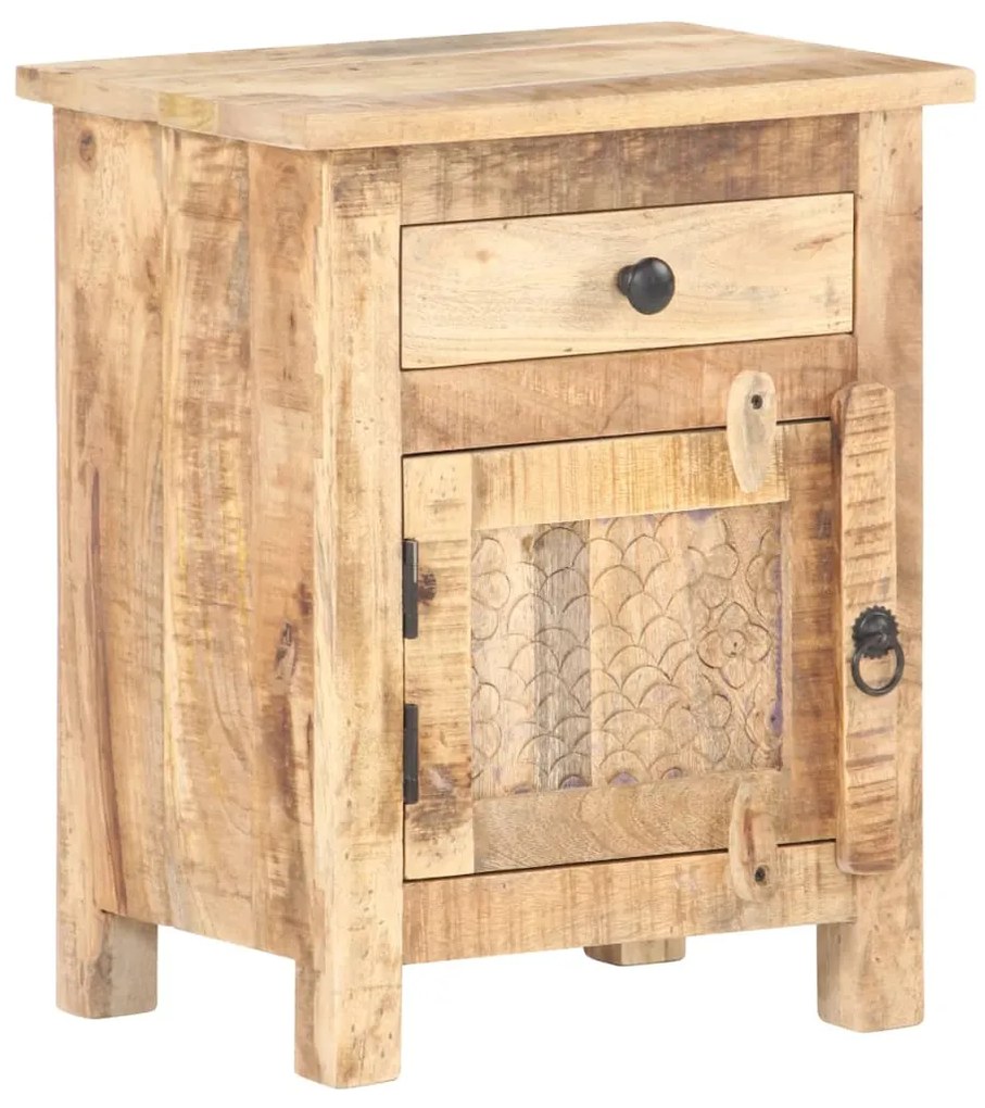 Mesa de cabeceira 40x30x50 cm madeira de mangueira áspera