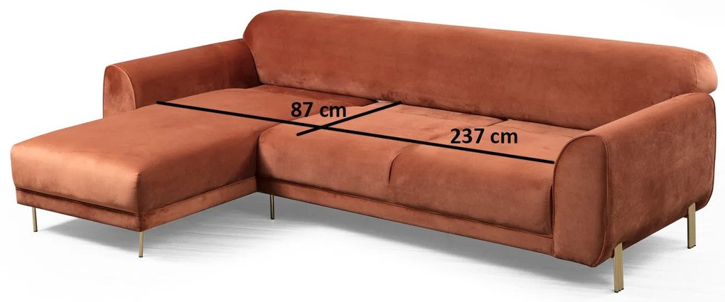 Sofá-Cama de Canto Image Corner – Canela – 287 x 169 cm