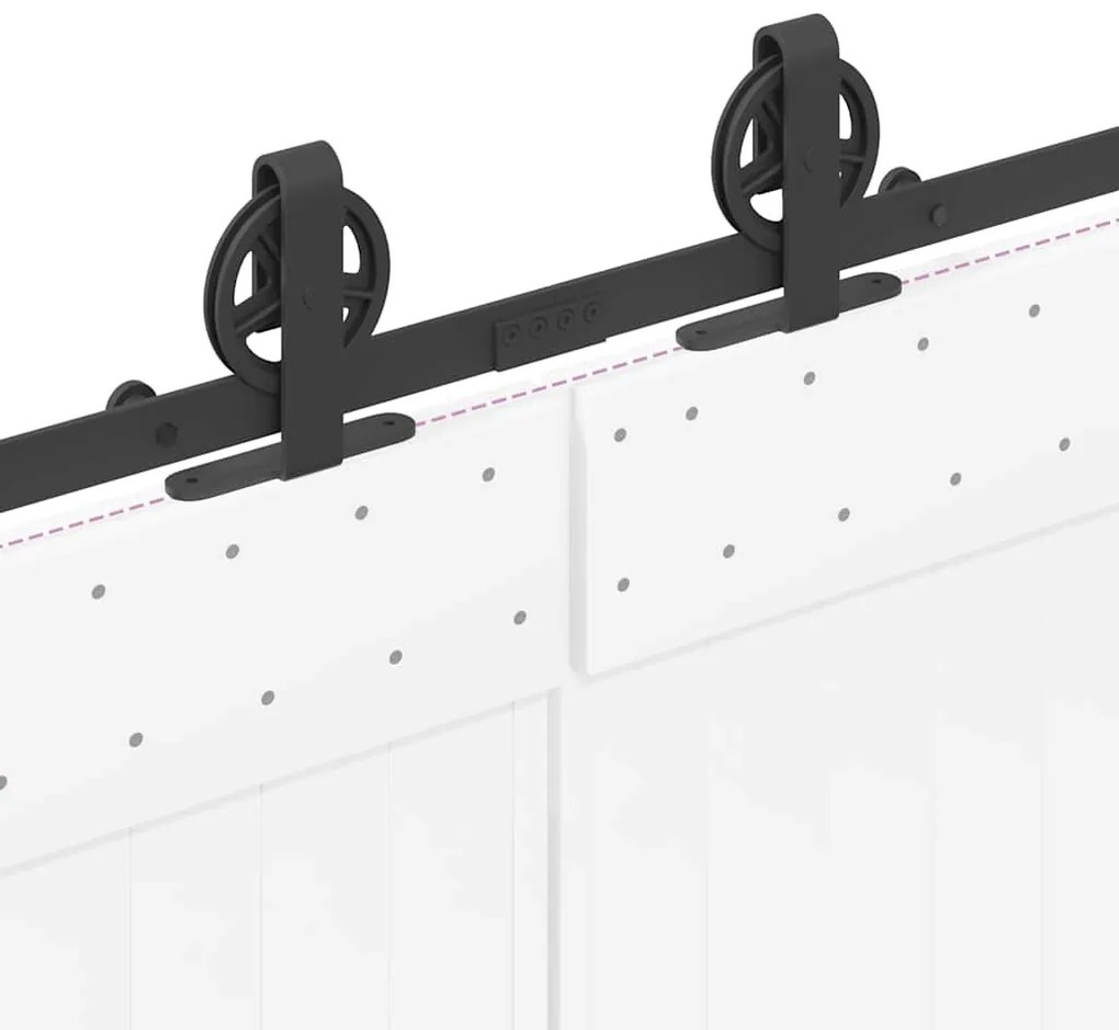 Kit de ferragens para porta deslizante 400 cm aço preto