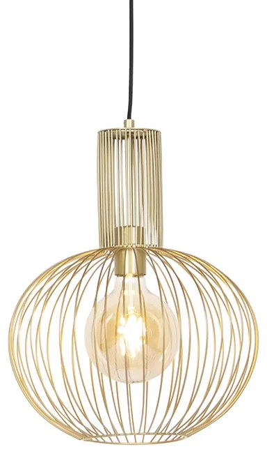 Candeeiro de suspensão design dourado - Wire Bake