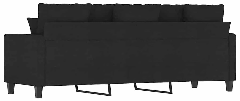 Sofá de 3 lugares tecido 180 cm preto