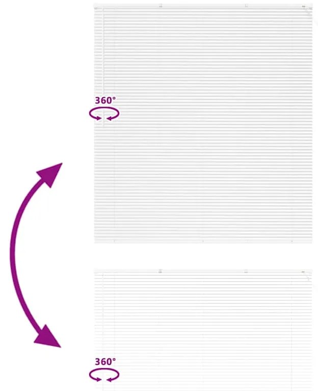 Persiana de Janela com cortinas Outros Manual Branco 80 x 130 cm Alumí