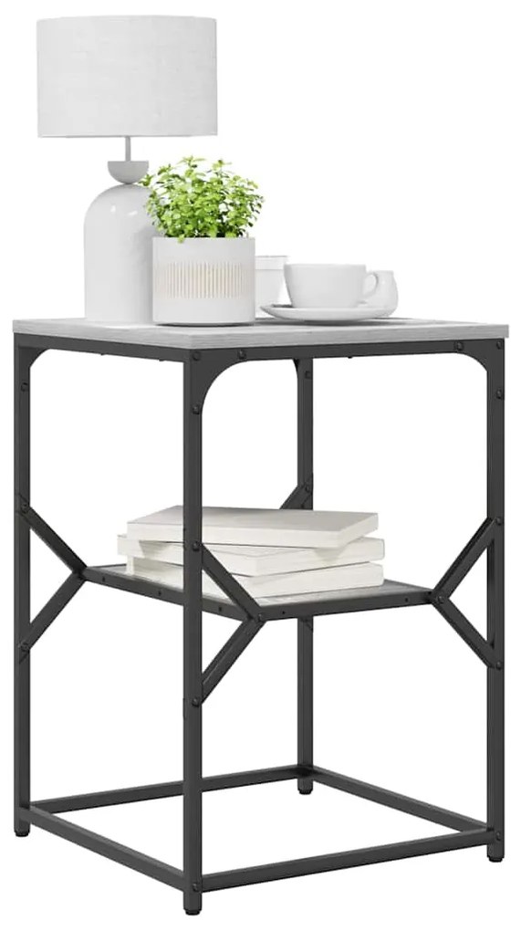 Mesa Lateral Cinza Sonoma 41x40x60 cm Madeira de Engenharia