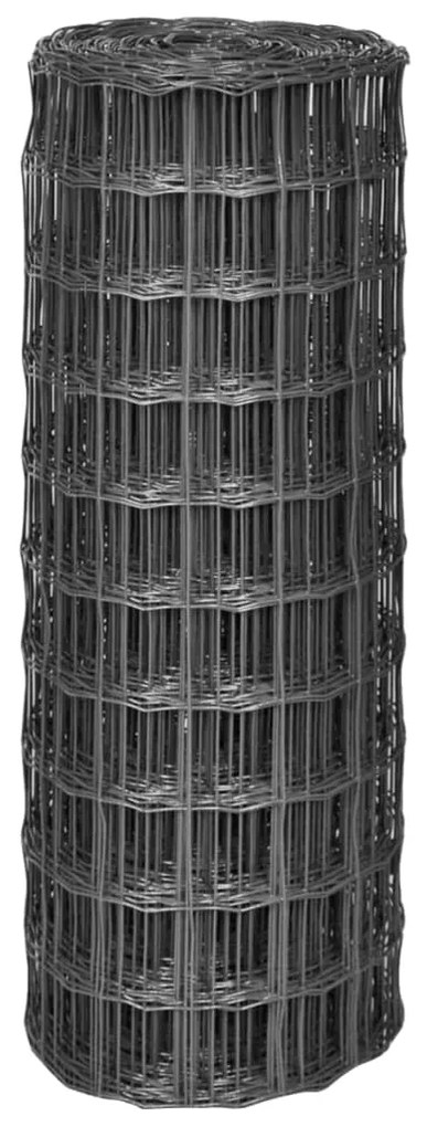 Cerca 25x1 m aço cinzento