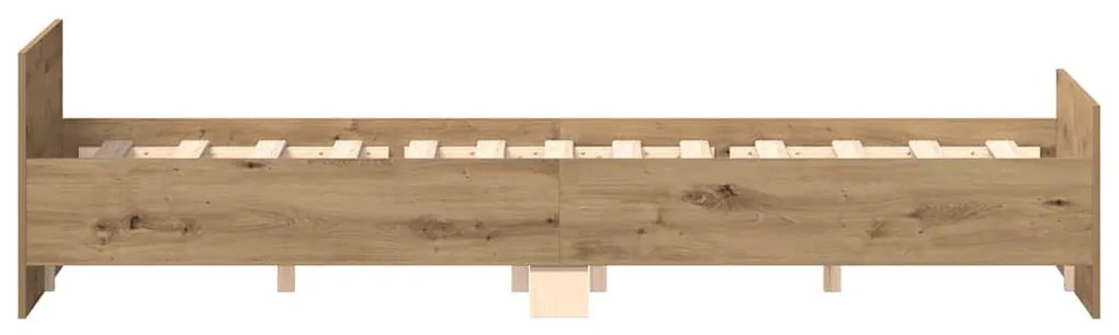 Estrutura de cama sem colchão 120x190 cm carvalho artesanal