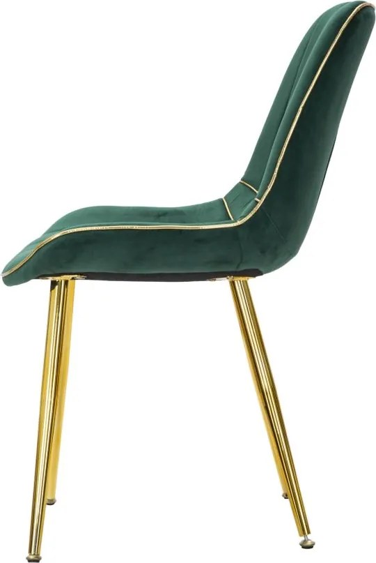 CONJUNTO DE 2 CADEIRAS PARIS 51X59X79 CM VERDE E DOURADO