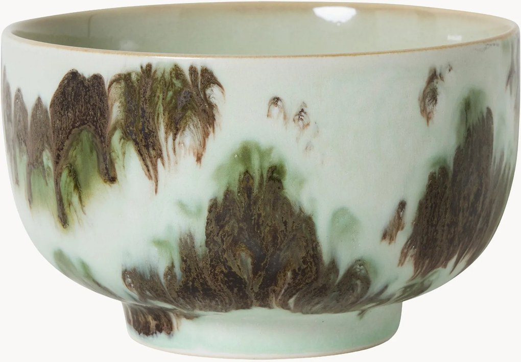 Taça pequena artesanal com vidrado reativo 70's