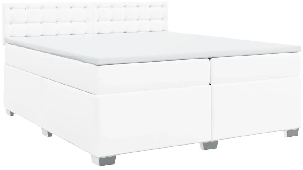 Cama com Molas/Colchão e Luzes Led - 200x200 cm - Couro Artificial Bra