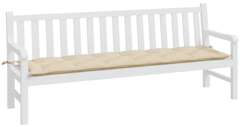 Almofadão p/ banco de jardim 200x50x7 cm tecido oxford bege