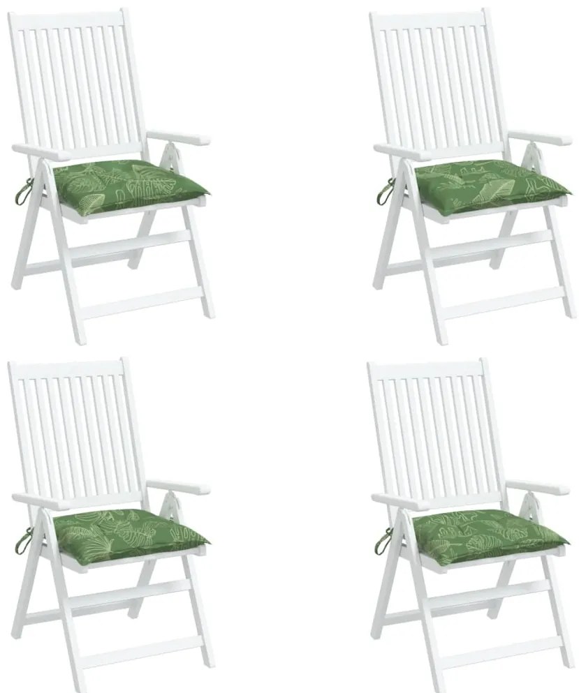 Almofadões p/ cadeira 4 pcs 50x50x7 cm tecido padrão folhas