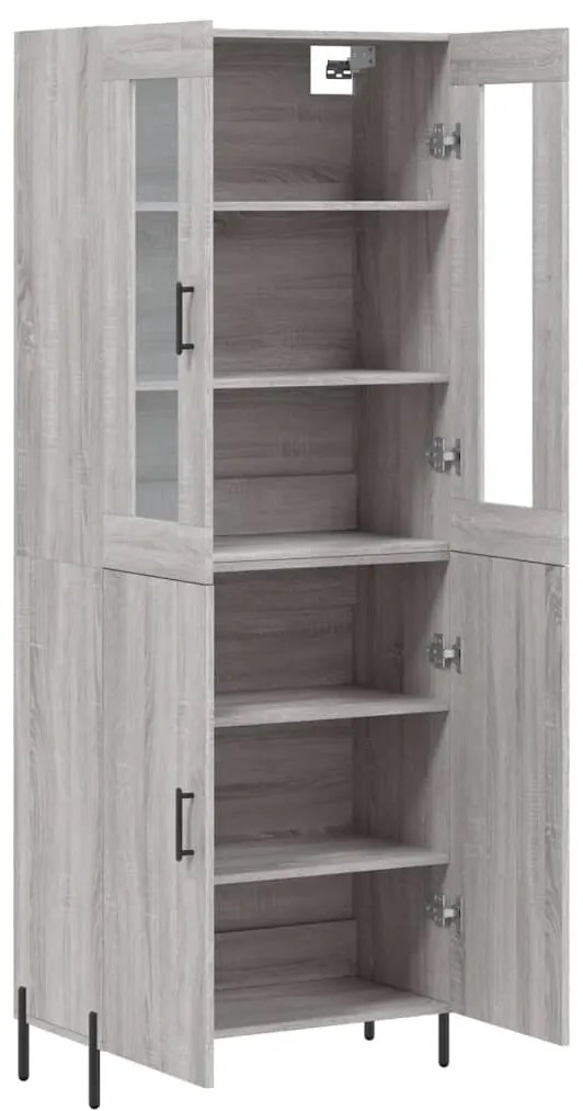 Armário alto 69,5x34x180 cm derivados de madeira sonoma cinza