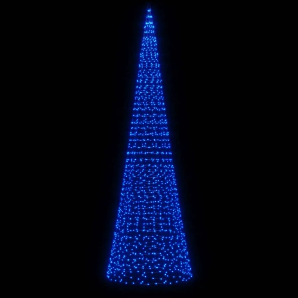 Árvore de Natal LED no mastro 1534 LEDs Azul 500 cm