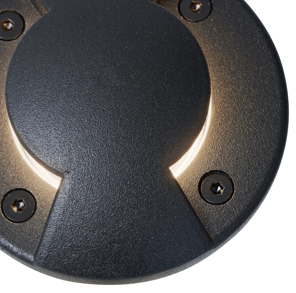 Foco de chão moderno preto GU10 50mm efeito de 2 luzes IP65 - Cellar