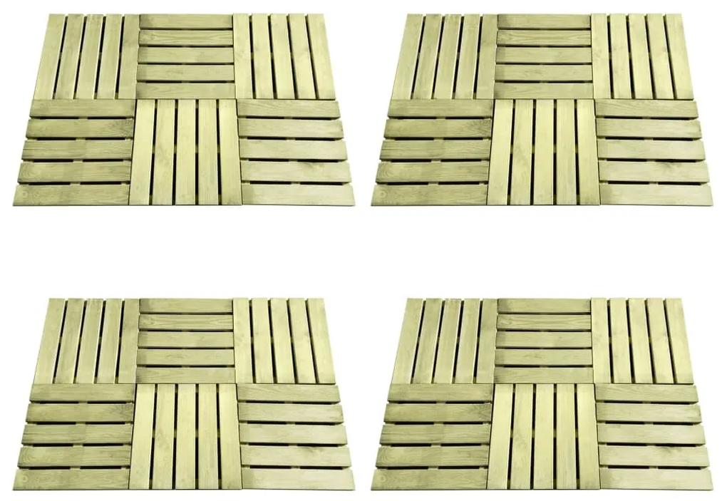 Ladrilhos de pavimento 24 pcs 50x50 cm madeira verde