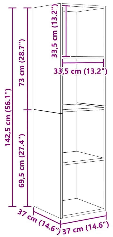 Conjunto de móvel de TV 4 pcs Castanho 37 x 37 x 142.5 cm