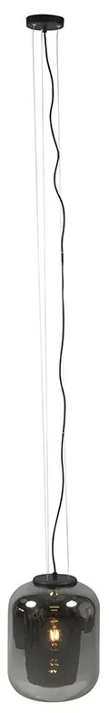 Conjunto de 2 lâmpadas suspensas de design preto com vidro fumê - Bliss Moderno,Retro