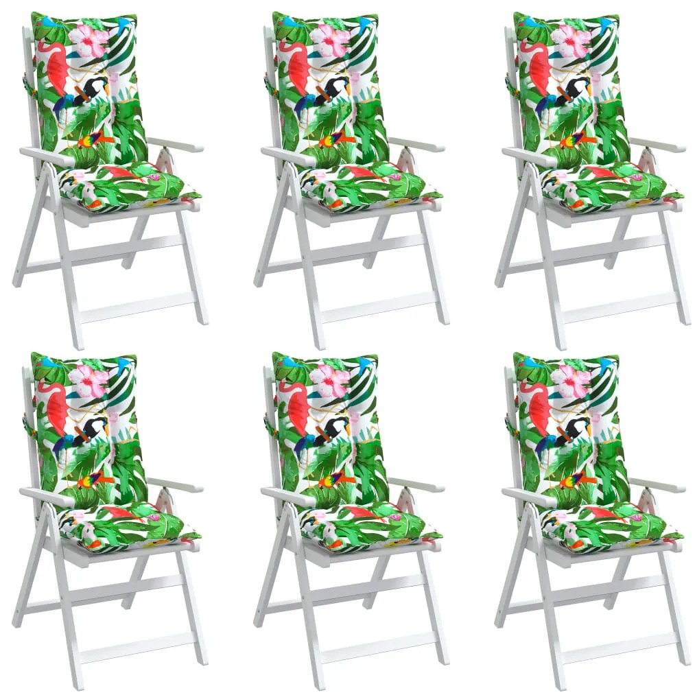 Almofadões p/ cadeira encosto alto 6 pcs tecido oxford multicor
