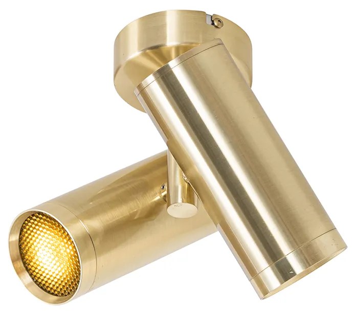 Foco de teto design dourado ajustável 2 luzes - Scopio Honey Design