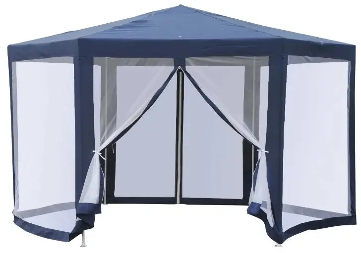 Tenda de Jardim Hexagonal - 4x3m - Cor Azul