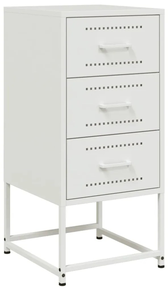 Mesas de cabeceira 2 pcs 36x39x78 cm aço branco