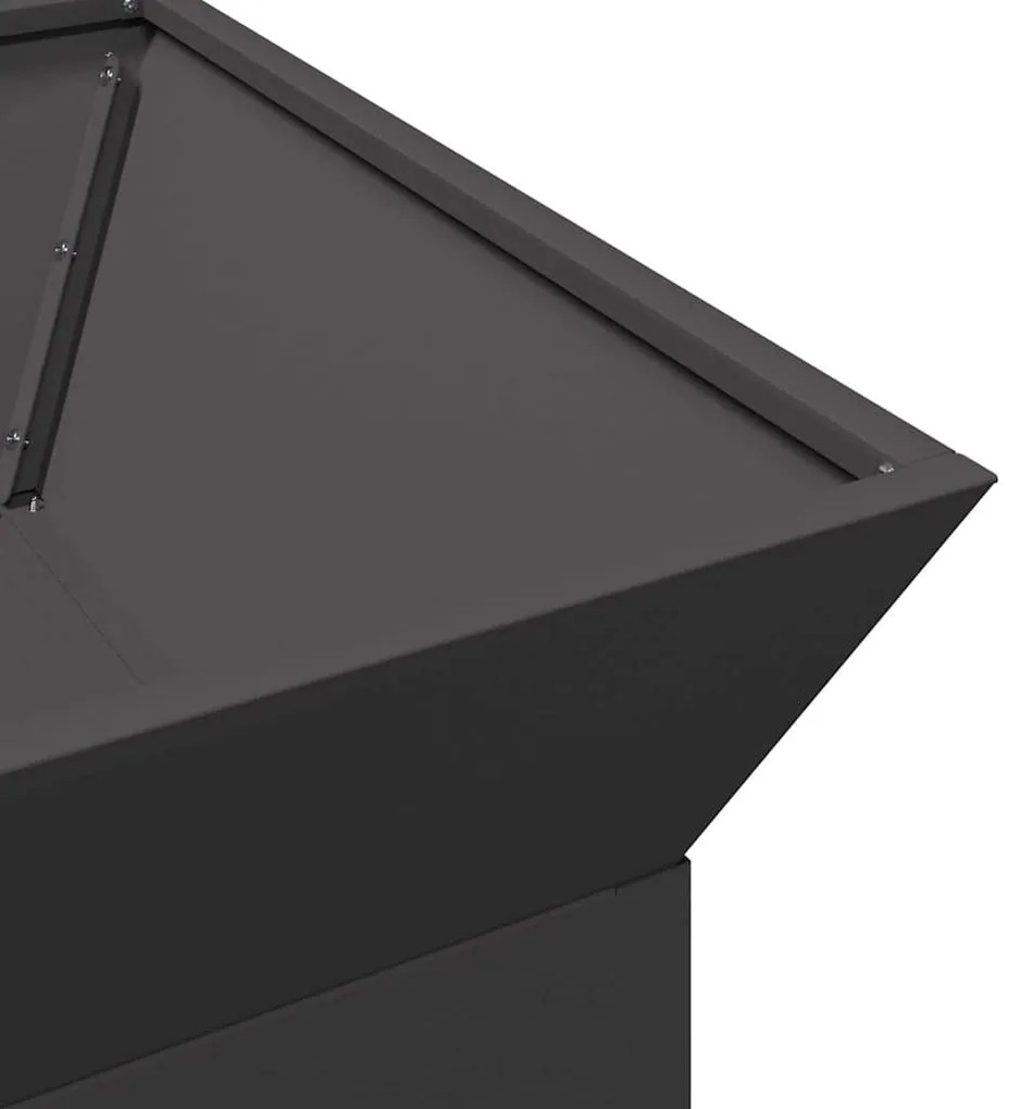 Fire Pit Preto 50 x 50 x 40 cm Aço