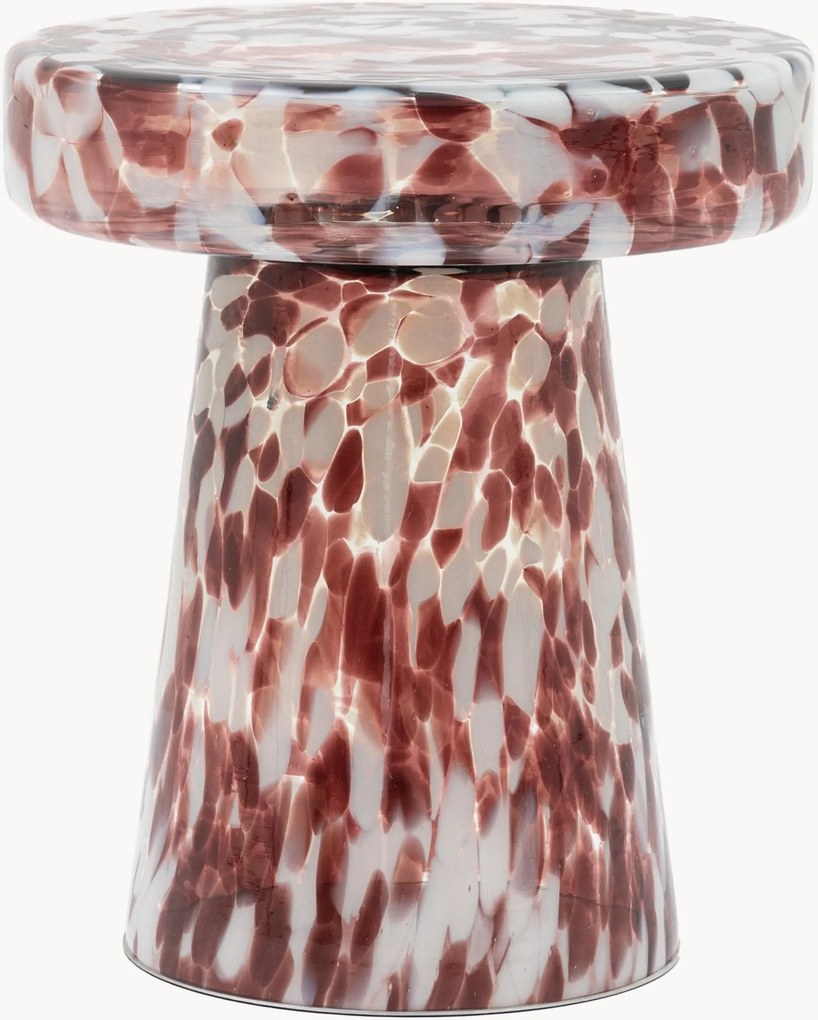 Mesa de apoio redonda artesanal em vidro Murano