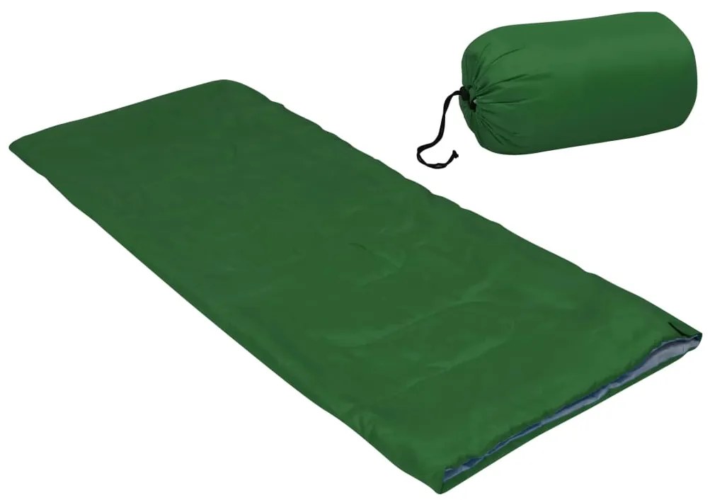 vidaXL Saco-cama infantil tipo envelope leve 670 g 15 ºC verde