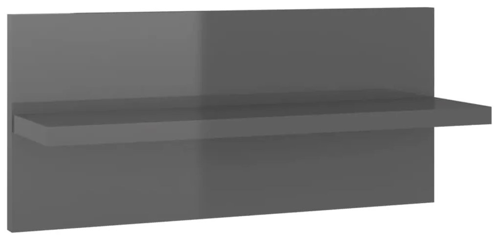 Estantes de parede 4 pcs 40x11,5x18 cm cinzento brilhante