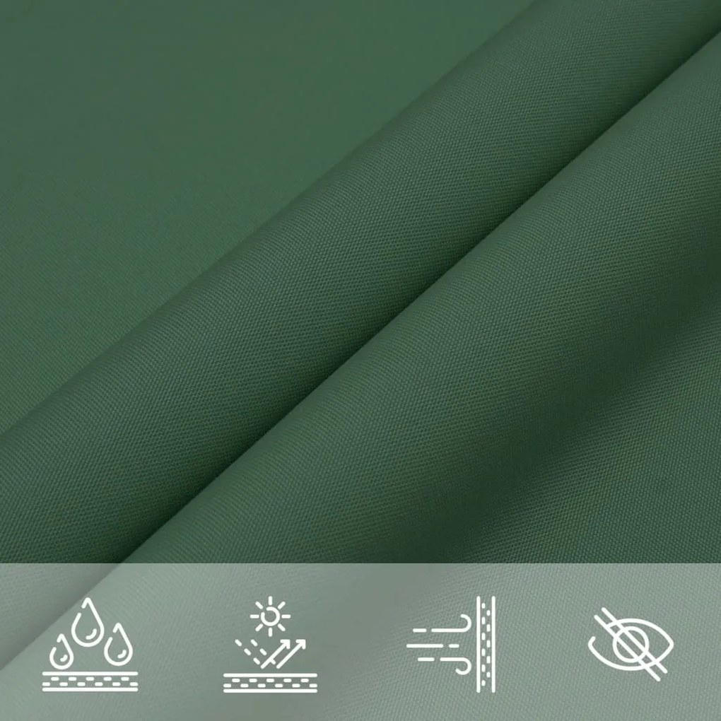 Para-sol vela tecido oxford triangular 3x4x4 m verde-escuro