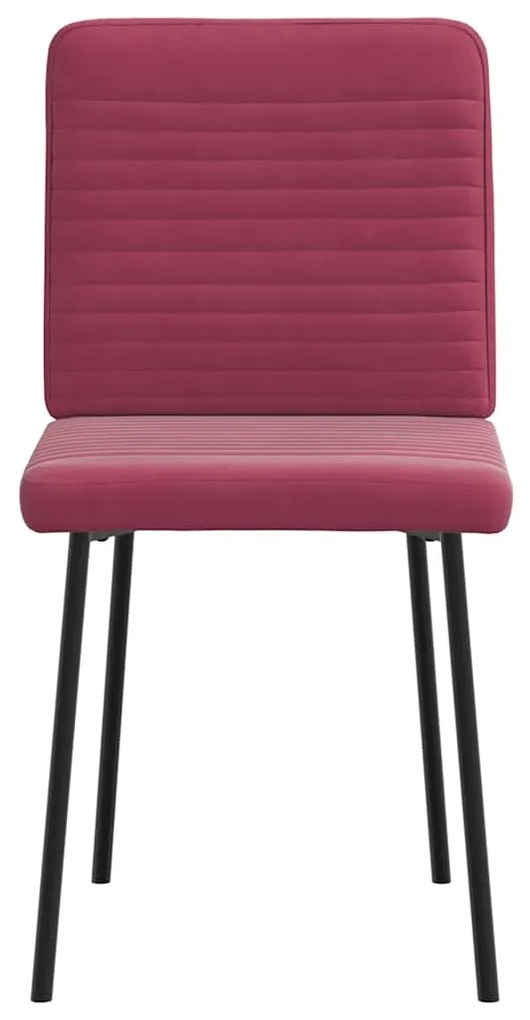 Cadeiras de jantar 2 pcs veludo vermelho tinto