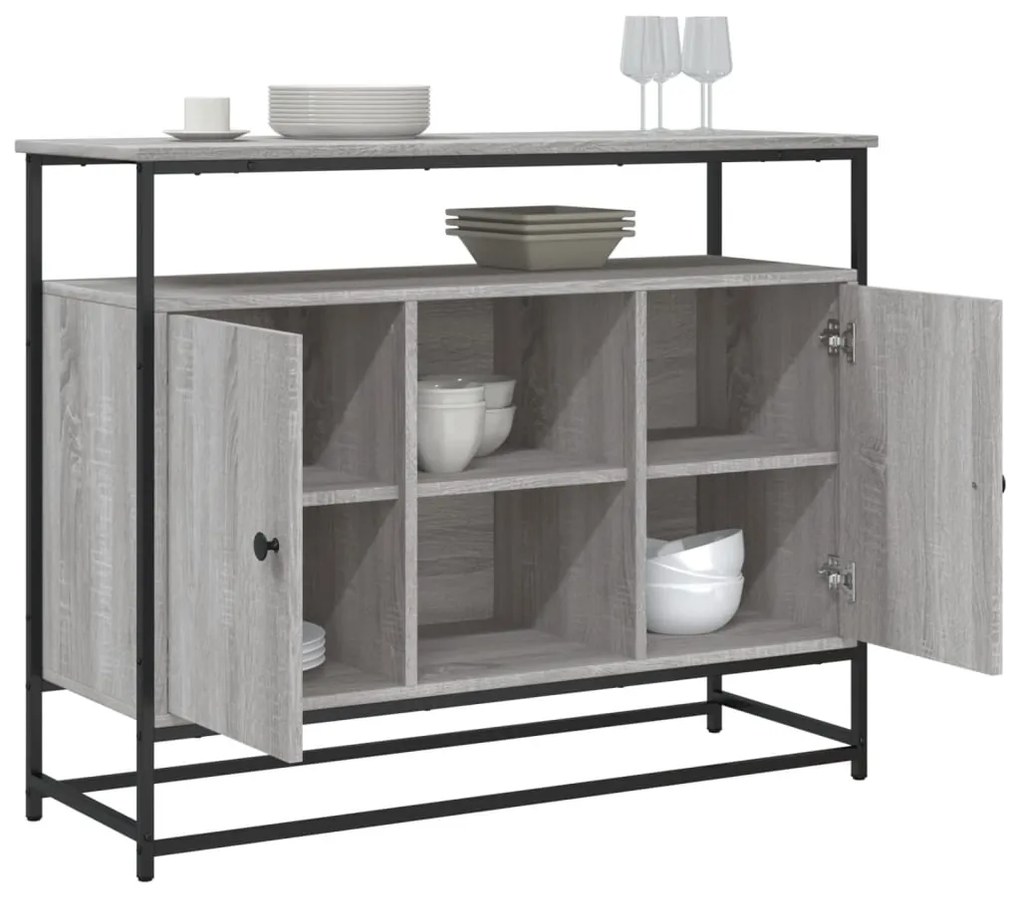 Aparador 100x35x80 cm derivados de madeira cinzento sonoma