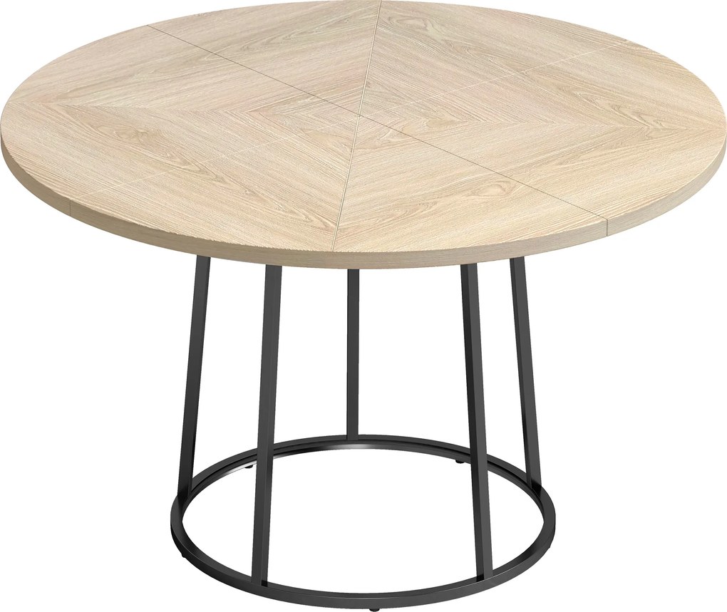 HOMCOM Mesa de Jantar Redonda para 4 a 6 Pessoas, Ø 120 x 75 cm, Mesa de Cozinha com Pé Cônico em Metal, Madeira Natural | Aosom Portugal