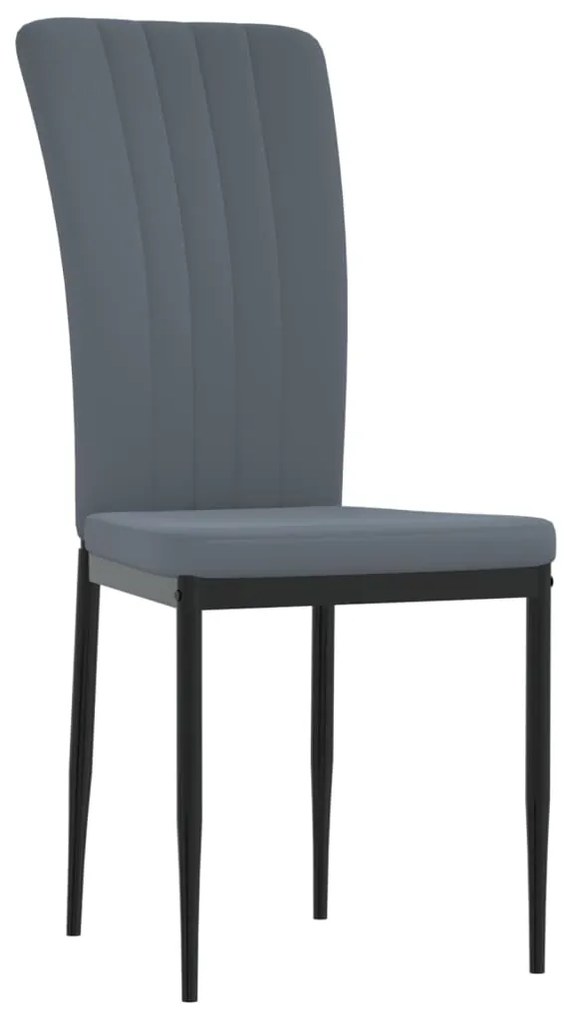 Cadeiras de jantar 2 pcs veludo cinzento-escuro