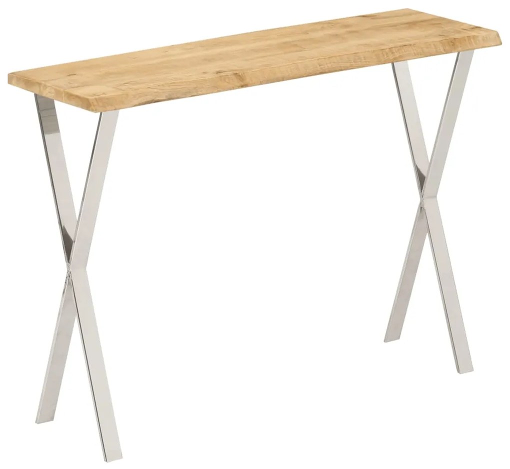 Mesa consola c/ borda viva 105x33x76cm madeira mangueira maciça