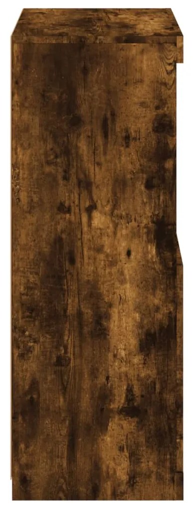 Aparador com luzes LED 60,5x37x100 cm carvalho fumado
