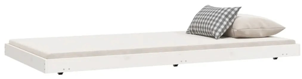 Cama sem colchão 100x200 cm madeira de pinho maciça branco