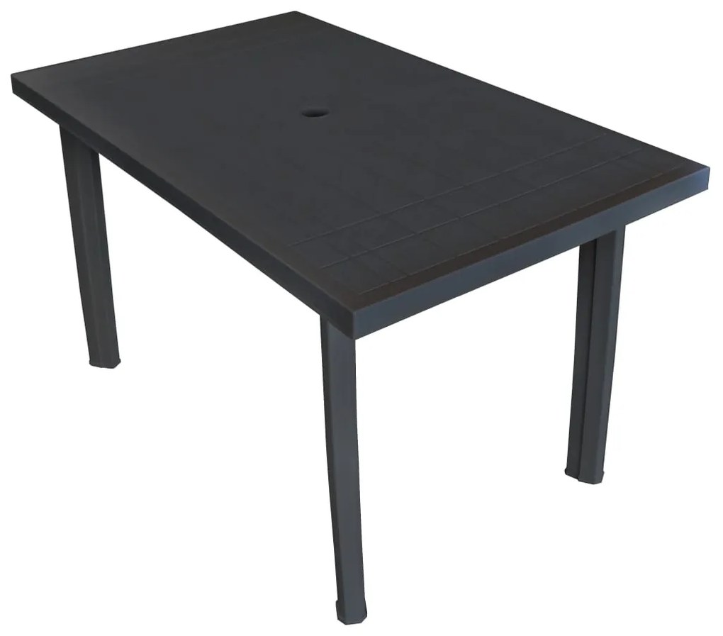 43599 vidaXL Mesa de jardim 126x76x72 cm plástico antracite