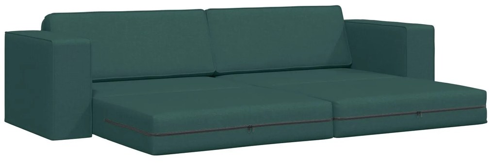 Sofá Cama de Chão 2 em 1 Verde Escuro 245x150x60.5 cm