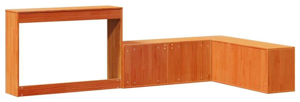 Mesa de cabeceira c/ secretária 222x107x75cm pinho castanho-mel