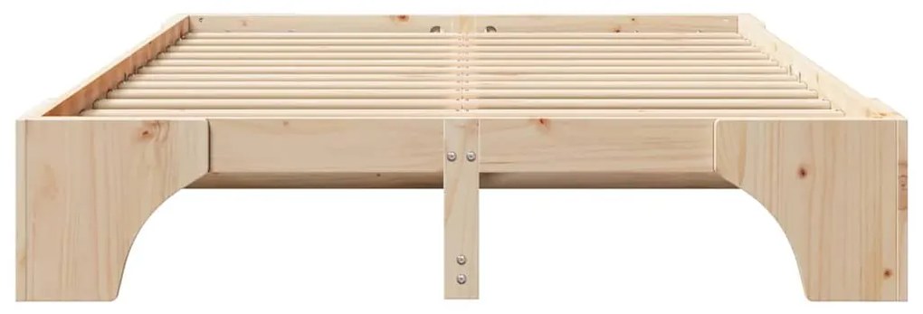 Estrutura de Cama 160x200 cm em Madeira de Pinheiro Maciça
