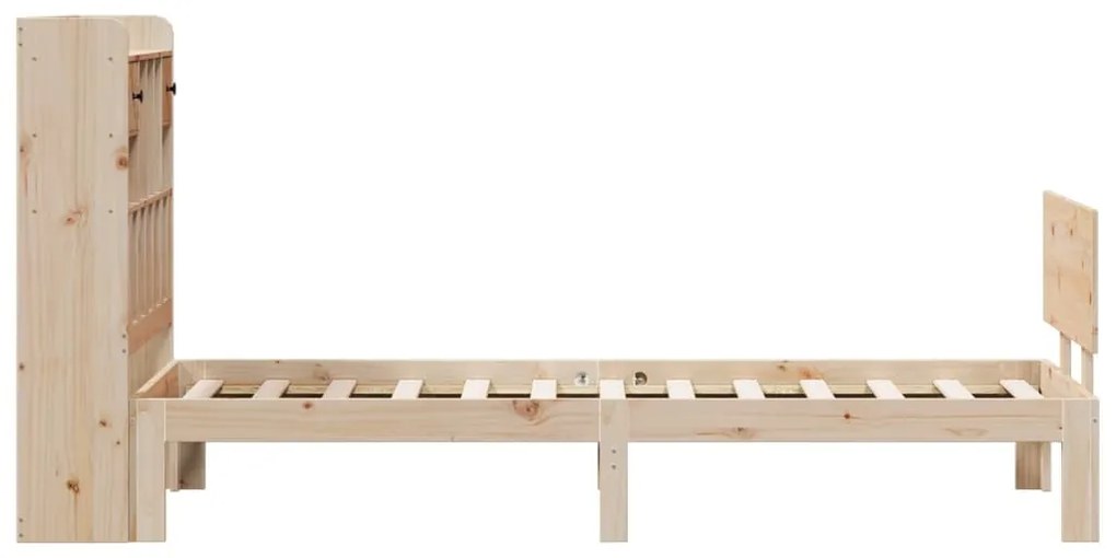 Cama com estante sem colchão 100x200 cm pinho maciço
