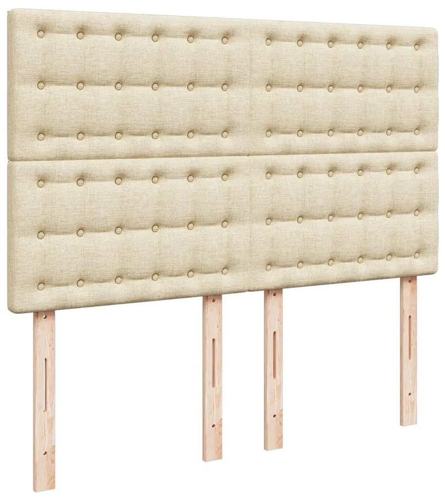 Cama com molas/colchão 160x200 cm tecido cor creme