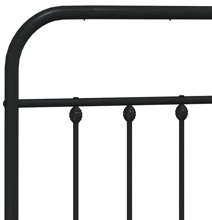 Estrutura de cama com cabeceira 183x213 cm metal preto