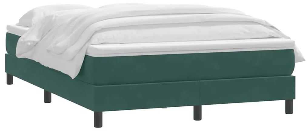 Box Cama primavera com Colchão Verde Escuro 140x210 cm Veludo
