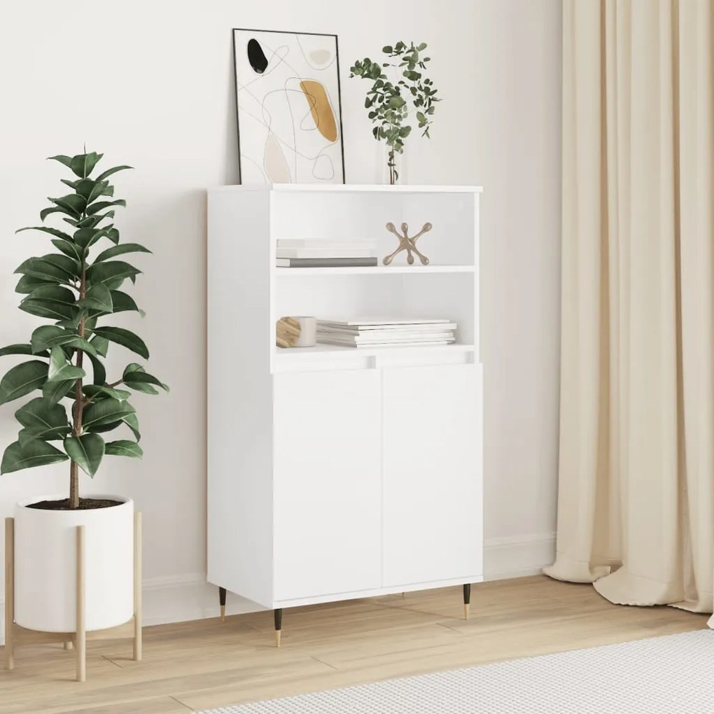 vidaXL Aparador alto 60x36x110 cm derivados de madeira branco