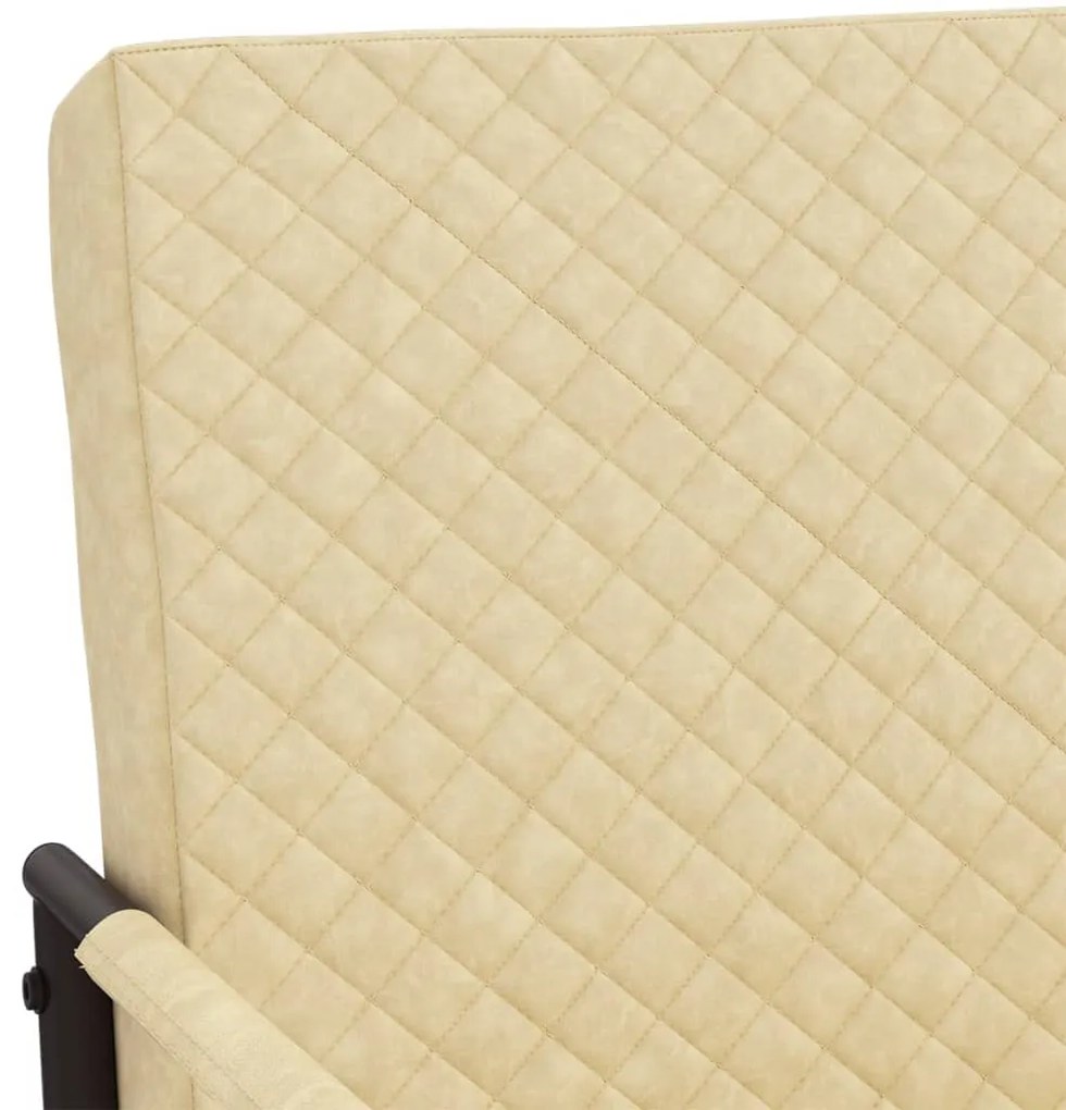 Cadeira cantilever em couro artificial cor creme