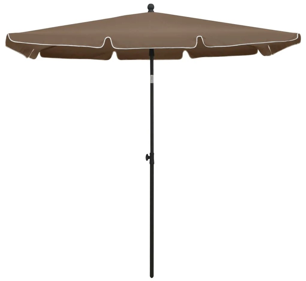Guarda-sol de jardim c/ mastro 210x140 cm cinzento-acastanhado