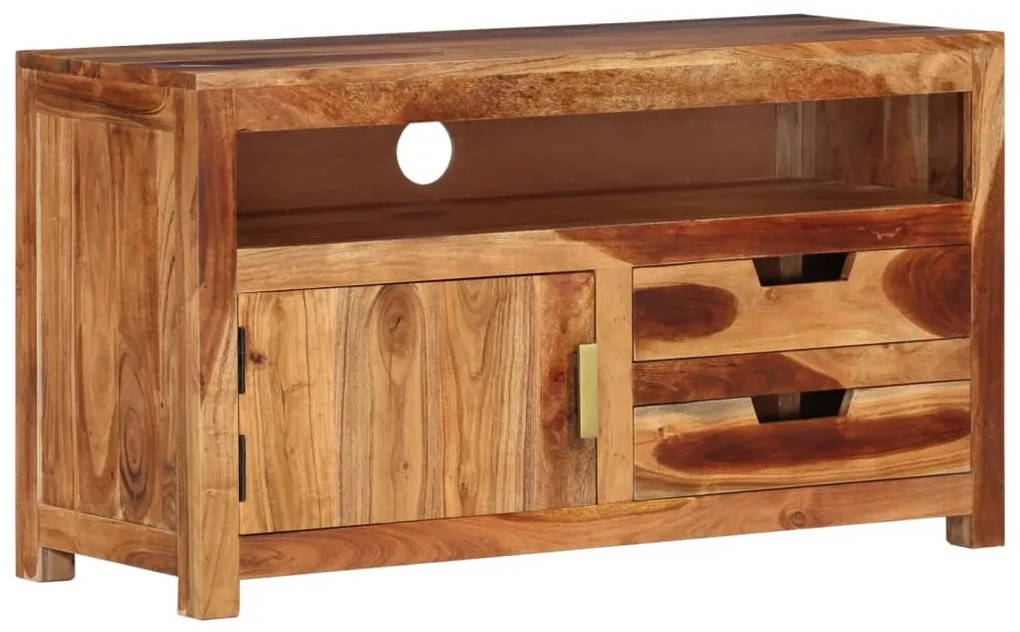 vidaXL Móvel de TV 90x34,5x50 cm madeira de acácia maciça